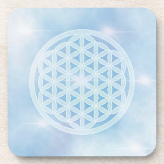 geometrisch, blau, Blume des Lebens, Untersetzer, Getränkeuntersetzer