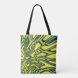 geometrisch blau-gelb tasche