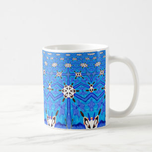 geometrisch blaue Grid-Tasse Kaffeetasse