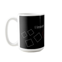 Geometrisch Chic Mit Monogramm Red Schwarz-weiß