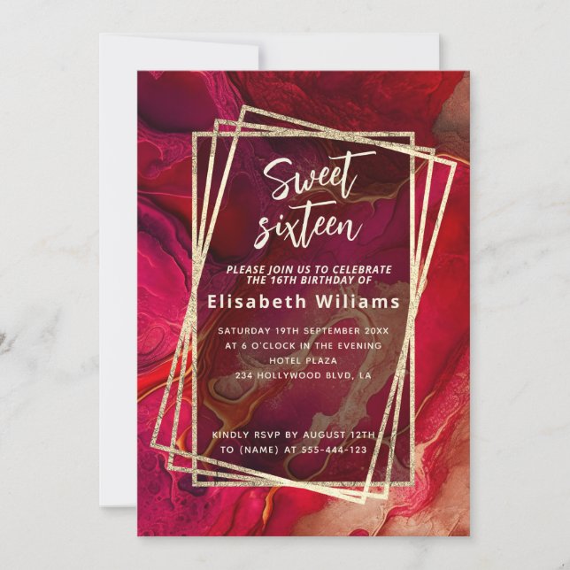 geometrisch coole Abstrakte Aquarellfarbe Einladung (Vorderseite)