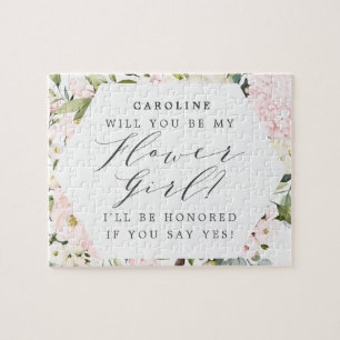 Geometrisch erröten BlumenBlumen-Mädchen-Antrag