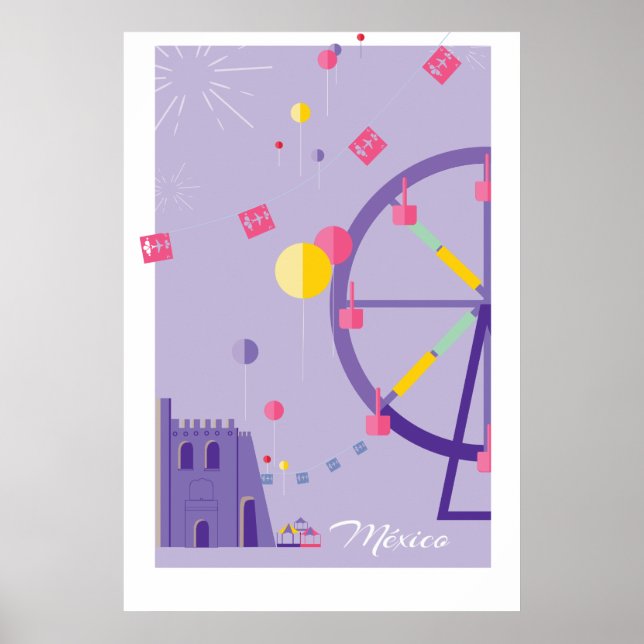 geometrisch farbenfroh mexikanisches Festivalposte Poster (Vorne)