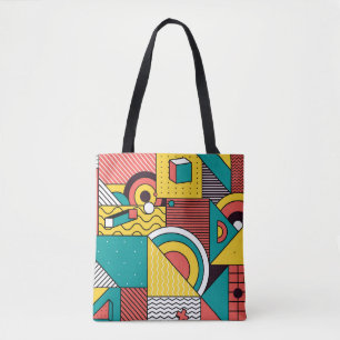 Geometrisch farbig: abstraktes Muster. Tasche