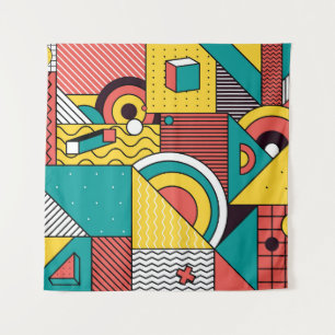 Geometrisch farbig: abstraktes Muster. Wandteppich