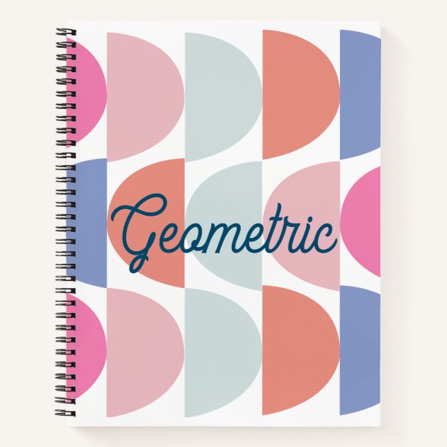 Geometrisch farbig Semi Circle Geometric Notizbuch (Vorderseite)