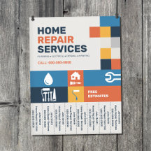 Geometrisch - Flyer für Heimreparatur mit Abreißla