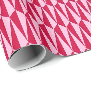 geometrisch, fuchsisch und rosa Mitte des Jahrhund Geschenkpapier