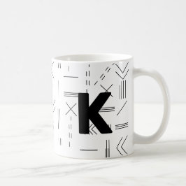 Geometrisch für das Monogramm des weißen Anfangsbu Kaffeetasse