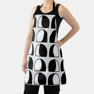 Geometrisch für den Kreis Schwarz/Weiß Schürze