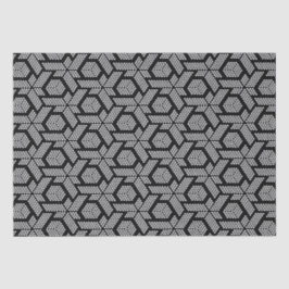 geometrisch gepunktete Schwarzweißmuster Seidenpapier