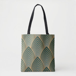Geometrisch goldgrün: Vintag nahtlos. Tasche