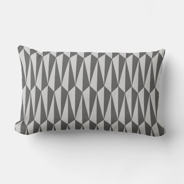 geometrisch, grau, Mitte des Jahrhunderts Lendenkissen (Vorderseite)