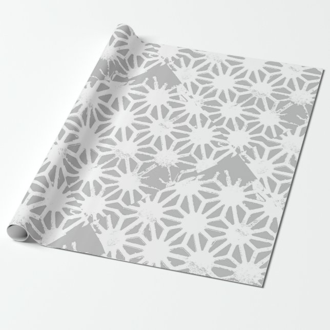 geometrisch-grau-weiße Muster Geschenkpapier (Ungerollt)