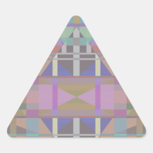 Geometrisch grün Lila rosa Dreieckiger Aufkleber