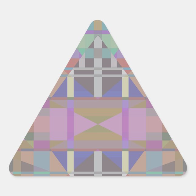 Geometrisch grün Lila rosa Dreieckiger Aufkleber (Vorderseite)