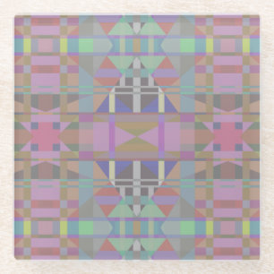 Geometrisch grün Lila rosa Glasuntersetzer