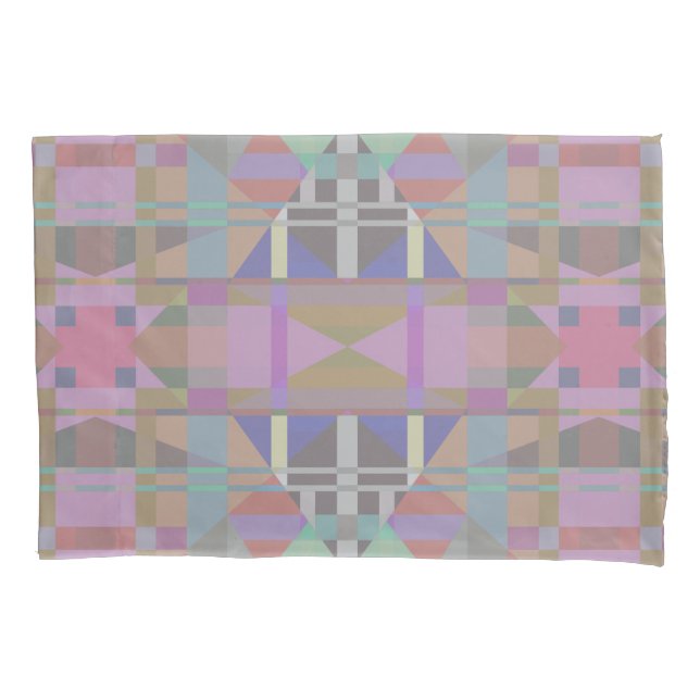 Geometrisch grün Lila rosa Kissenbezug (Vorderseite)