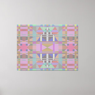 Geometrisch grün Lila rosa Leinwanddruck