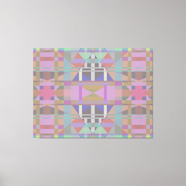 Geometrisch grün Lila rosa Leinwanddruck (Vorderseite)