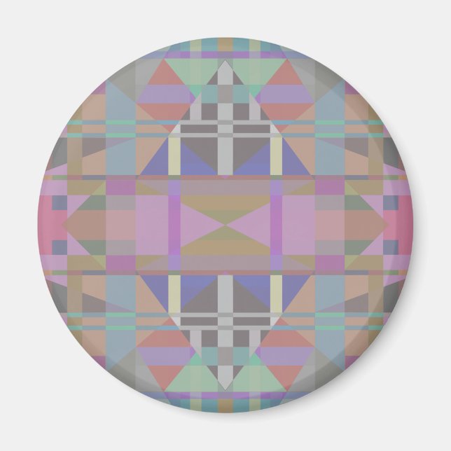 Geometrisch grün Lila rosa Magnet (Vorne)