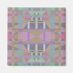 Geometrisch grün Lila rosa Magnet