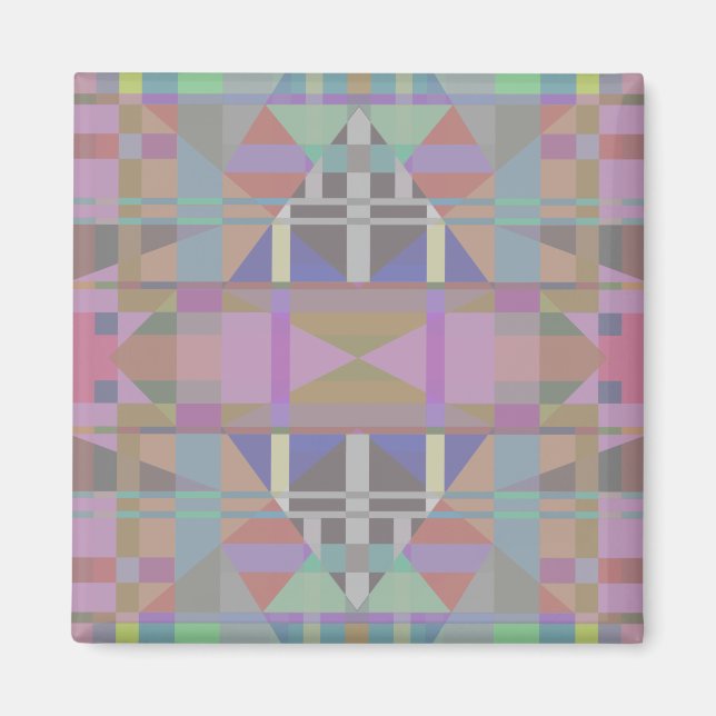 Geometrisch grün Lila rosa Magnet (Vorne)