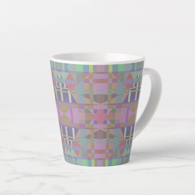Geometrisch grün Lila rosa Milchtasse (Rechte Ecke)