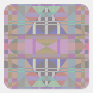 Geometrisch grün Lila rosa Quadratischer Aufkleber