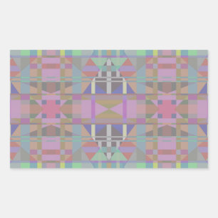 Geometrisch grün Lila rosa Rechteckiger Aufkleber