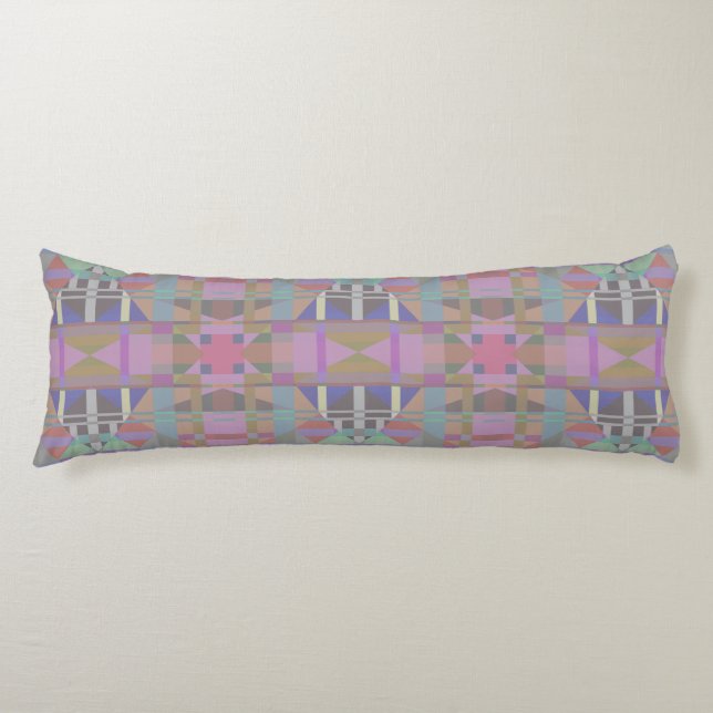 Geometrisch grün Lila rosa Seitenschläferkissen (Vorderseite)