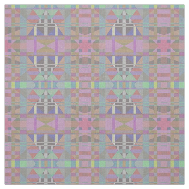 Geometrisch grün Lila rosa Stoff (Muster)