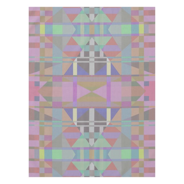 Geometrisch grün Lila rosa Tischdecke (Vorderseite)