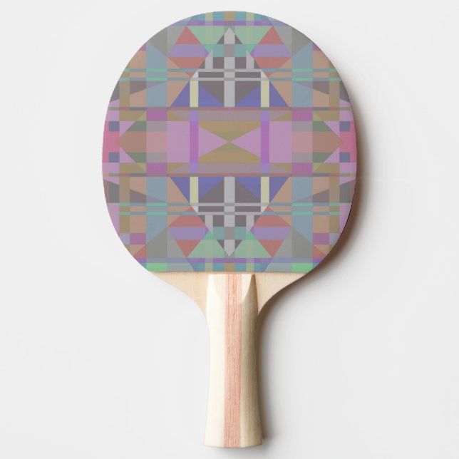 Geometrisch grün Lila rosa Tischtennis Schläger (Vorderseite)