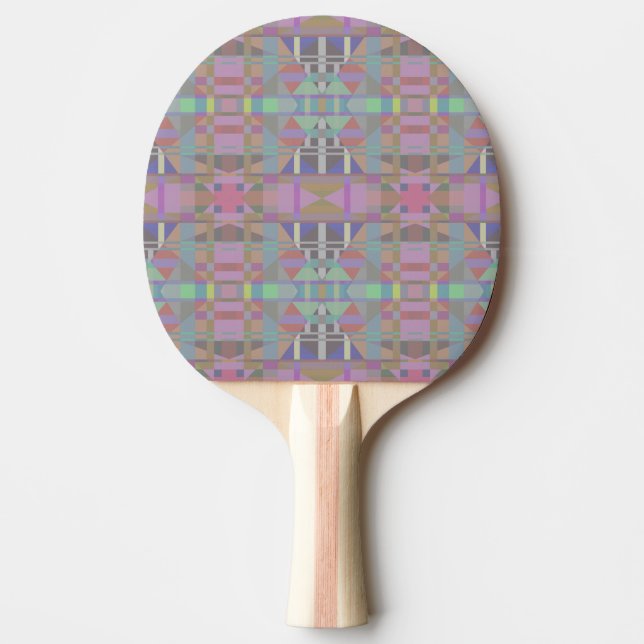 Geometrisch grün Lila rosa Tischtennis Schläger (Vorderseite)