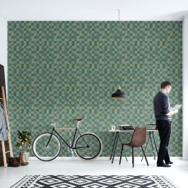 geometrisch grüne Fliesenmuster Vinyl Tapete