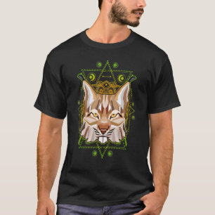 Geometrisch Kanada Luchs Katze Exotische Tiere Abs T-Shirt