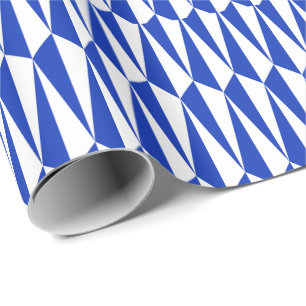 geometrisch, kobalt und weiß geschenkpapier
