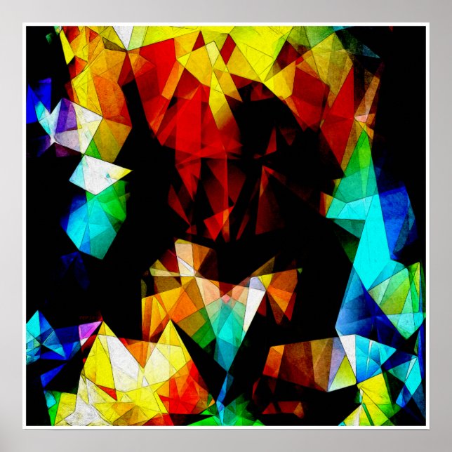geometrisch leuchtend Abstrakt Poster (Vorne)