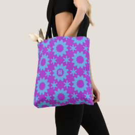 geometrisch lila blau tasche