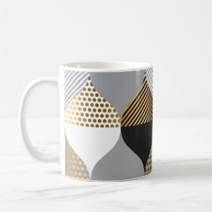 Geometrisch Luxus: schwarz, goldfarbenes Muster Kaffeetasse