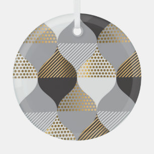 Geometrisch Luxus: schwarz, goldfarbenes Muster Ornament Aus Glas