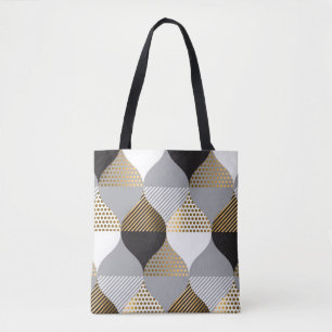 Geometrisch Luxus: schwarz, goldfarbenes Muster Tasche