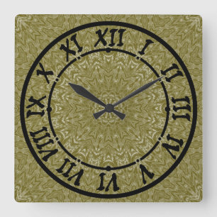 geometrisch-marokkanisches Kaliedoskop m Quadratische Wanduhr