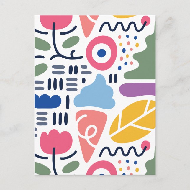 geometrisch Minimalistischer Spaß Feiertagspostkarte (Vorderseite)