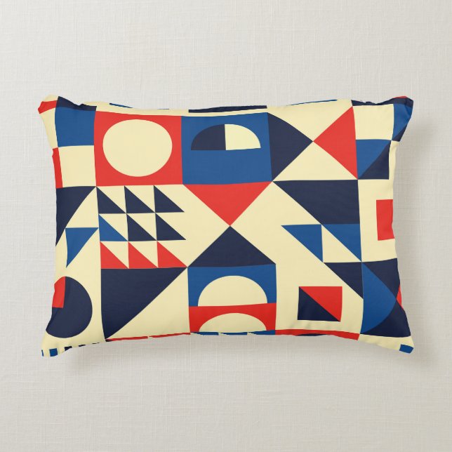 Geometrisch Mitte des Jahrhunderts: Funky Retro Mu Dekokissen (Vorderseite)
