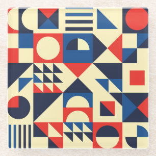 Geometrisch Mitte des Jahrhunderts: Funky Retro Mu Glasuntersetzer