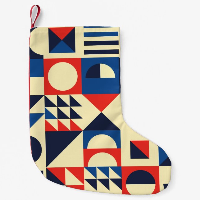 Geometrisch Mitte des Jahrhunderts: Funky Retro Mu Kleiner Weihnachtsstrumpf (Vorderseite)