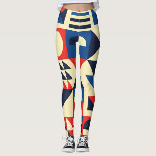 Geometrisch Mitte des Jahrhunderts: Funky Retro Mu Leggings