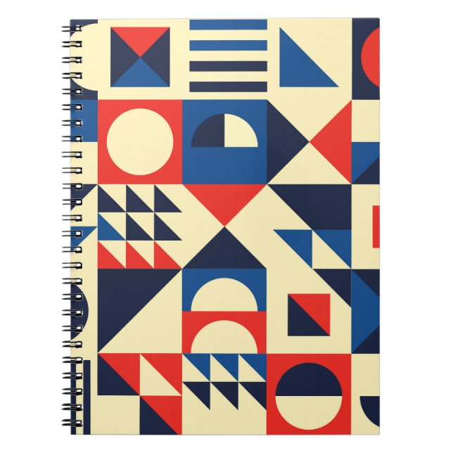 Geometrisch Mitte des Jahrhunderts: Funky Retro Mu Notizblock (Vorderseite)